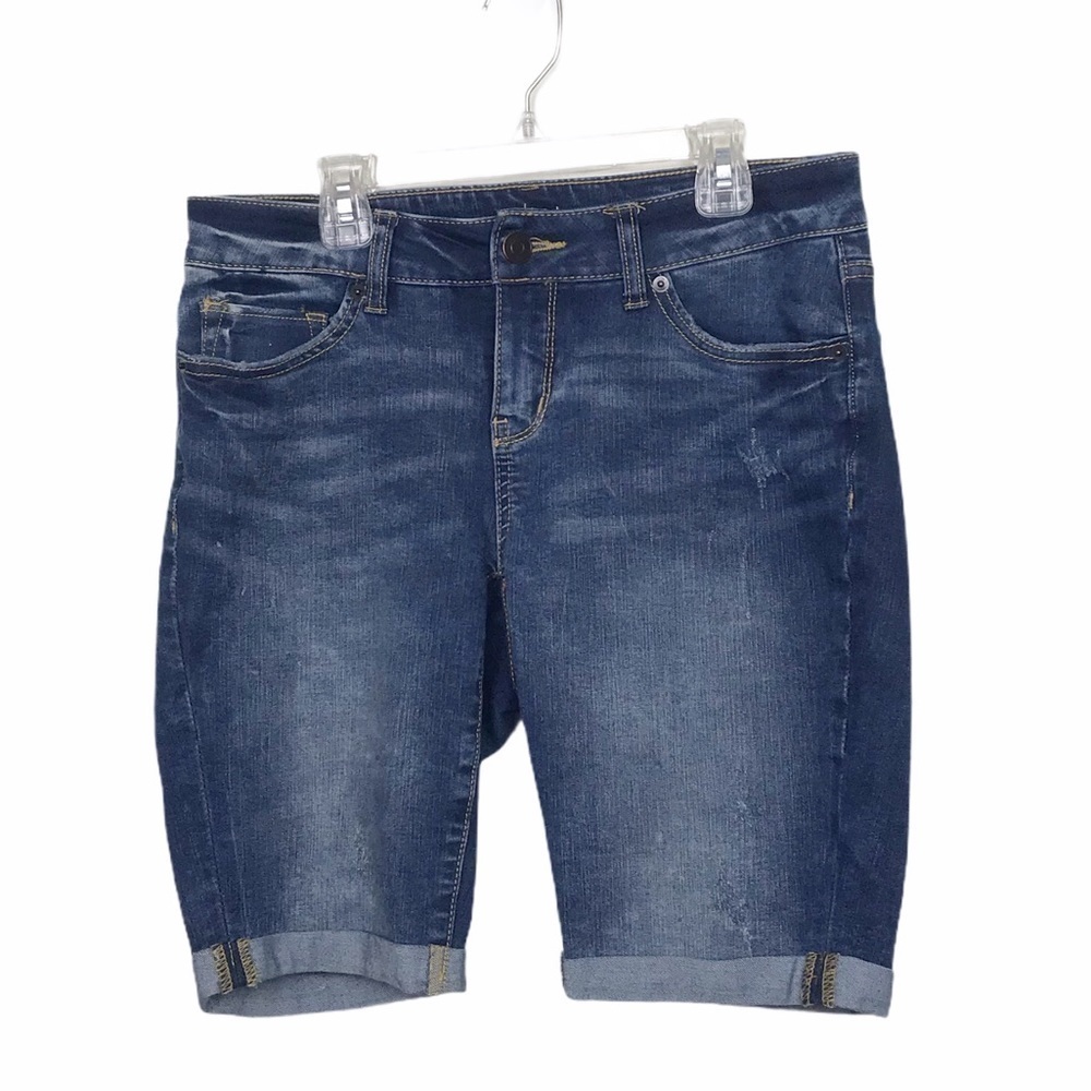 Time And Tru Long Rolled Hem Jean Shorts
